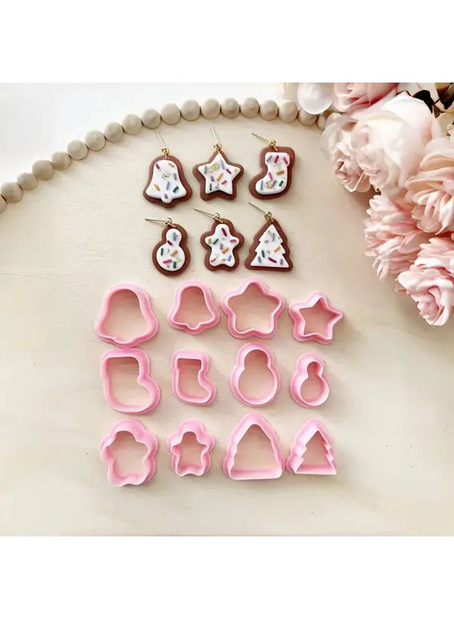 مجموعة قواطع الطين البوليمري 85 مجموعة عيد الميلاد قاطع ب 2 قطعة لصنع المجوهرات DIY الأقراط - Image 2